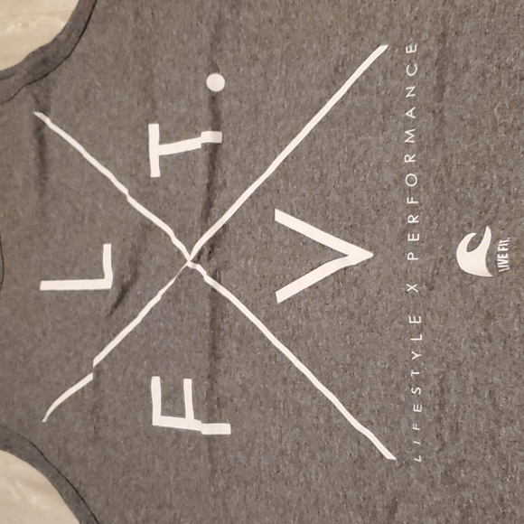 Men’s LVFT grey & white tank top - Picture 2 of 5
